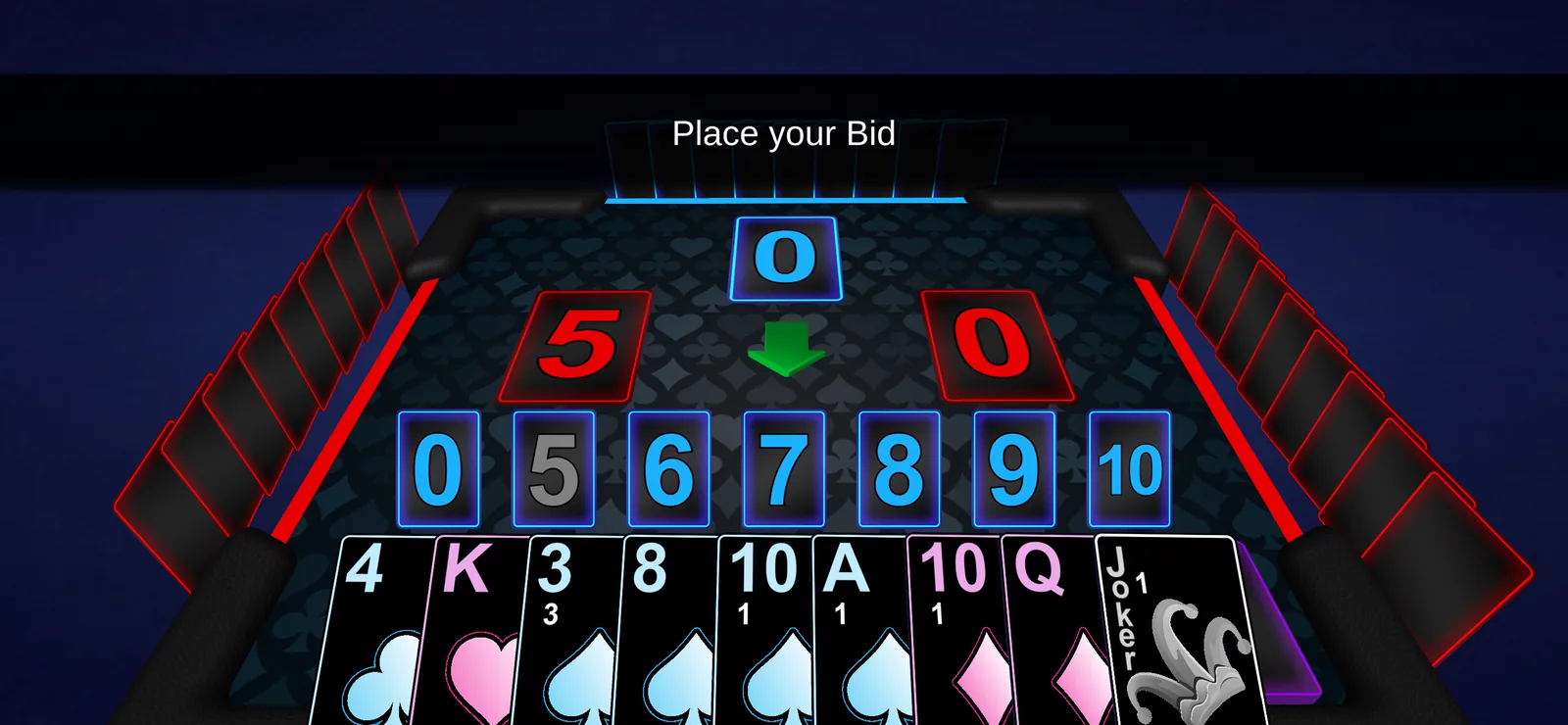 Place your bid screen